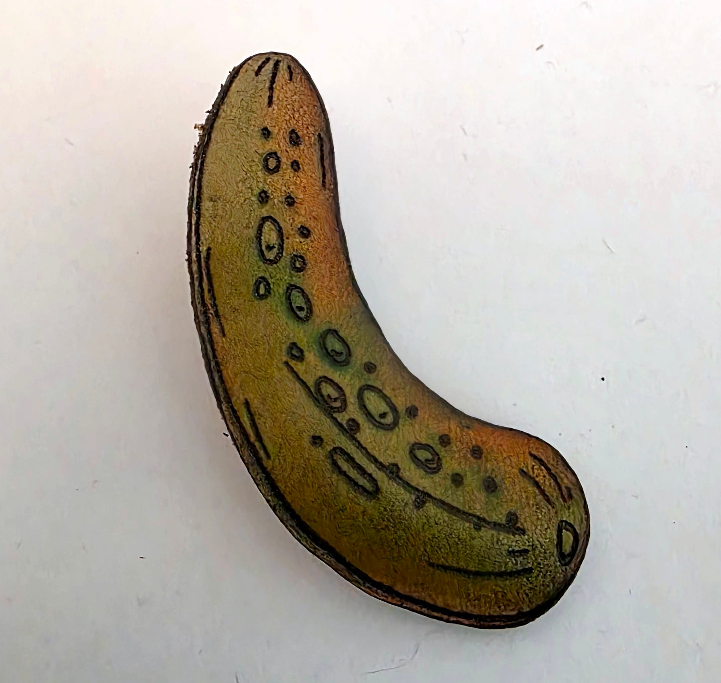 Pickle Leather Nature Art Plant Food Pin