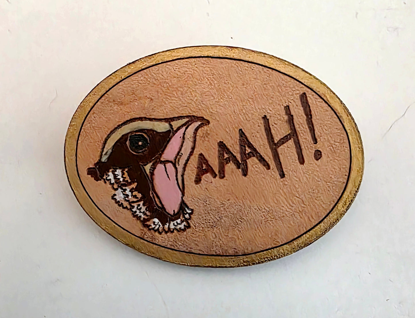 Screaming Nightjar Nature Art Bird Animal Pin