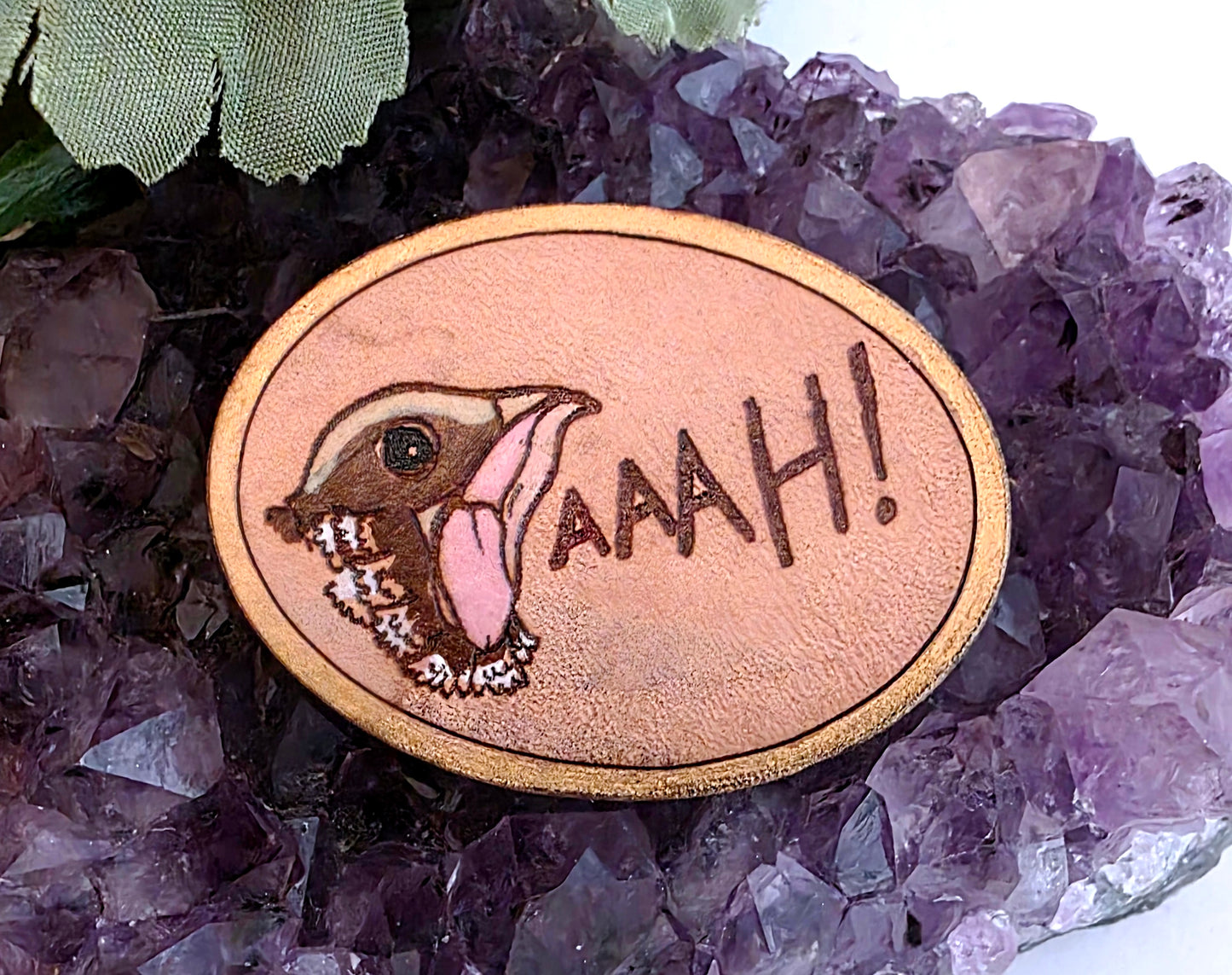 Screaming Nightjar Nature Art Bird Animal Pin