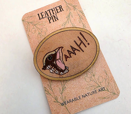 Screaming Nightjar Nature Art Bird Animal Pin
