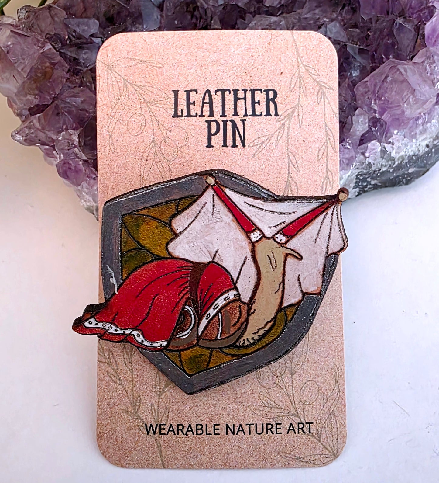 Medieval Noble Lady Snail Leather Pin - May 2026 Limited Edition