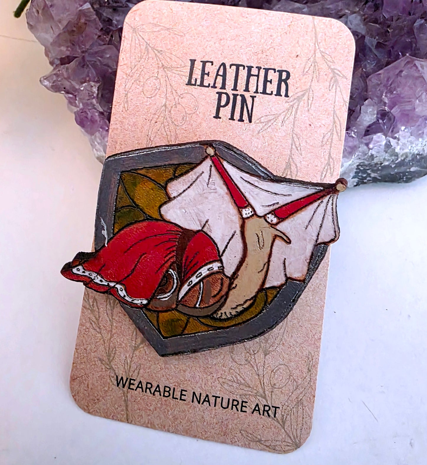 Medieval Noble Lady Snail Leather Pin - May 2026 Limited Edition