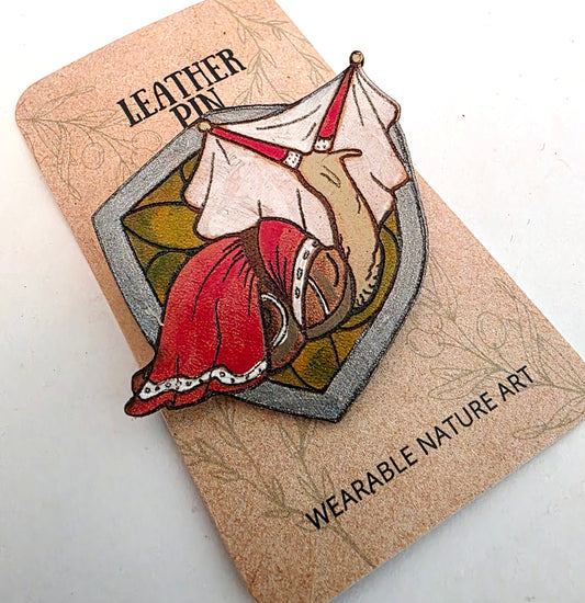 Medieval Noble Lady Snail Leather Pin - May 2026 Limited Edition