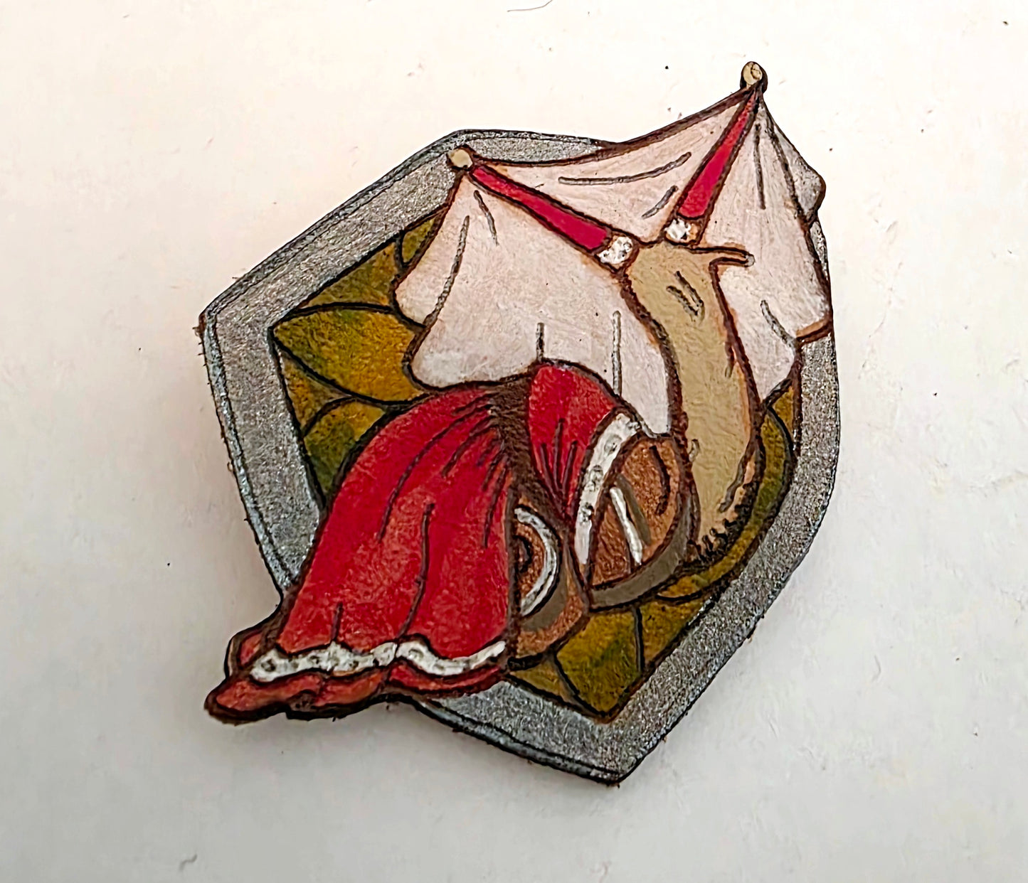 Medieval Noble Lady Snail Leather Pin - May 2026 Limited Edition