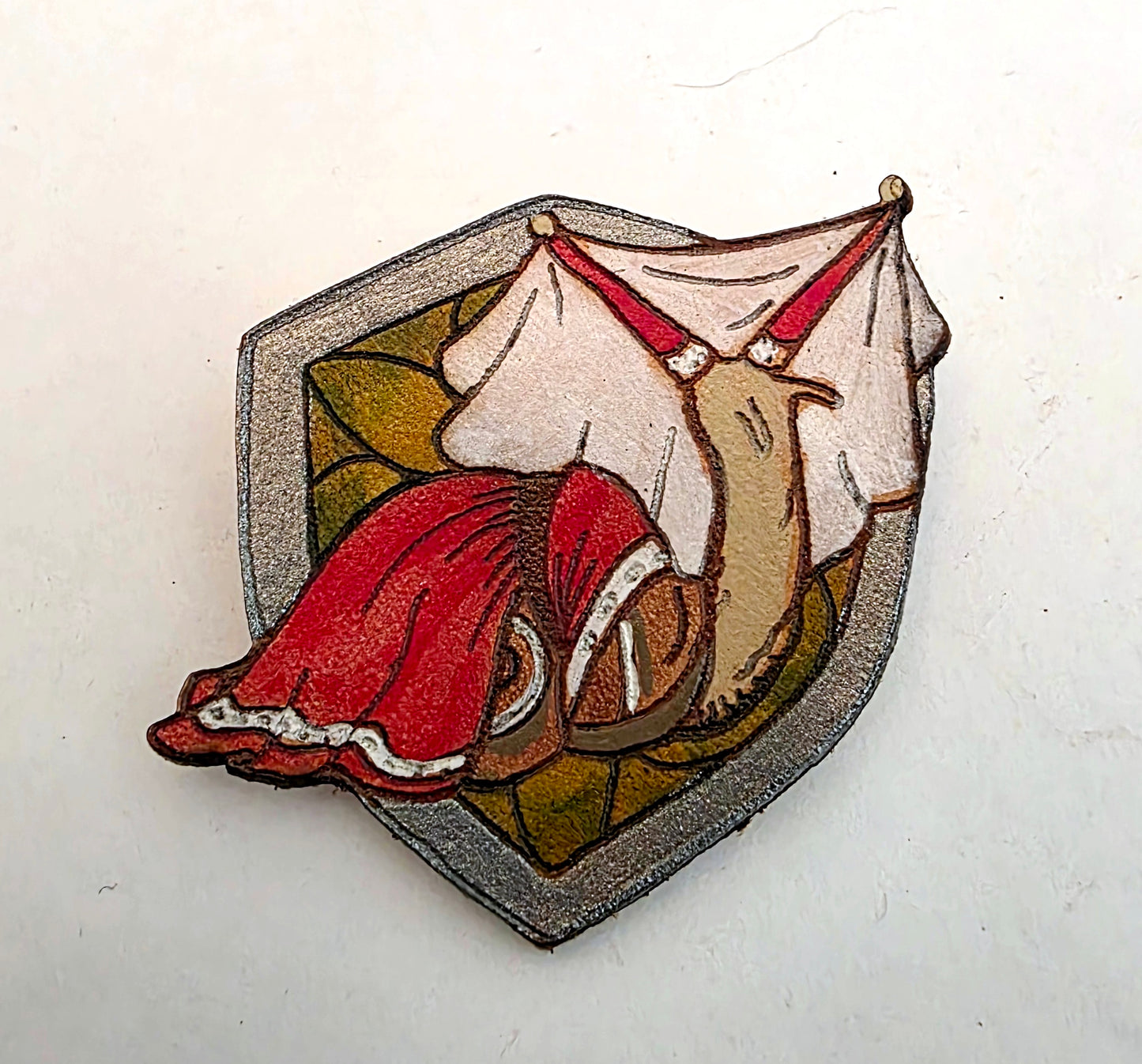 Medieval Noble Lady Snail Leather Pin - May 2026 Limited Edition
