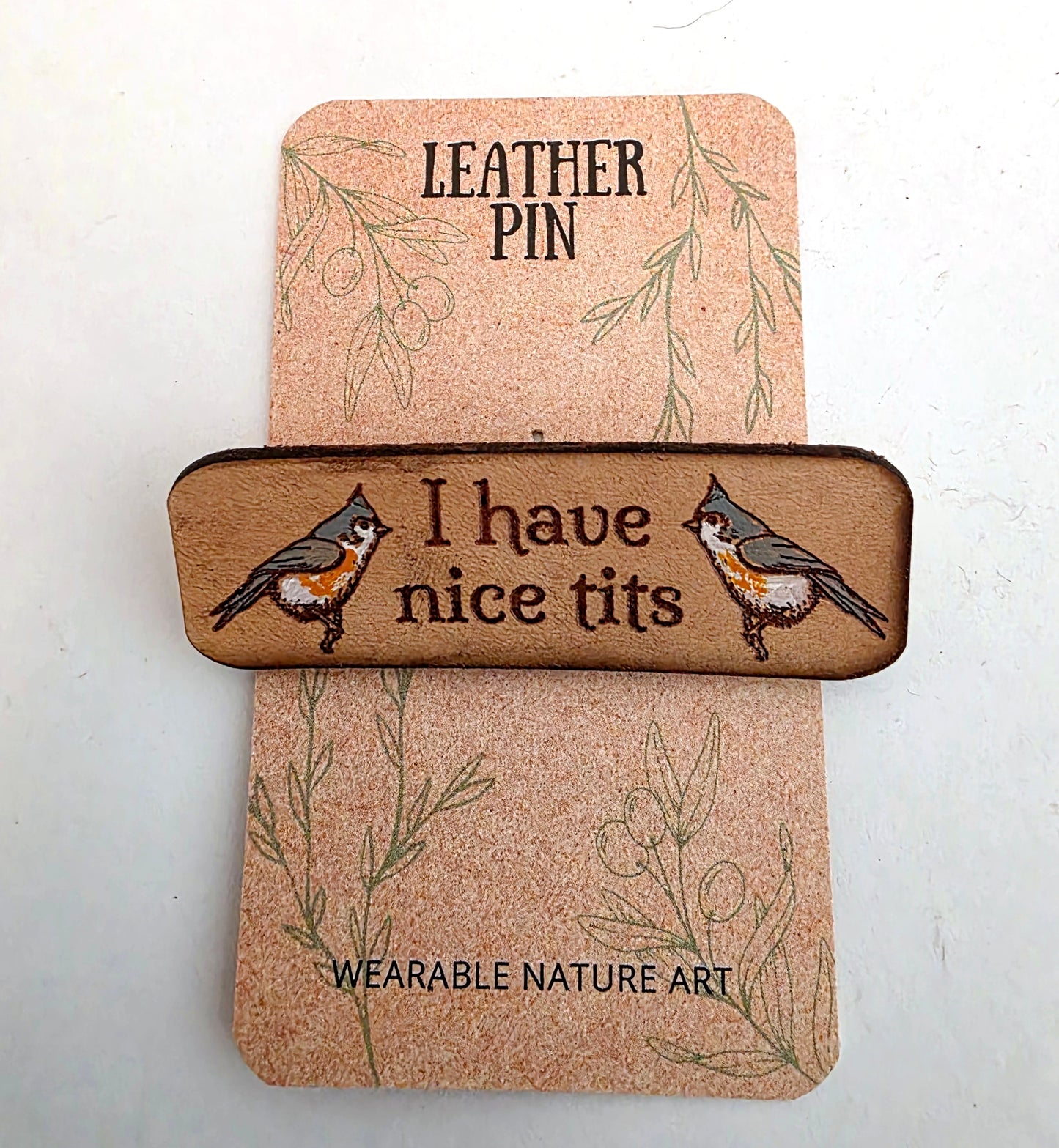 Nice Tits Nature Art Bird Humor Animal Pin