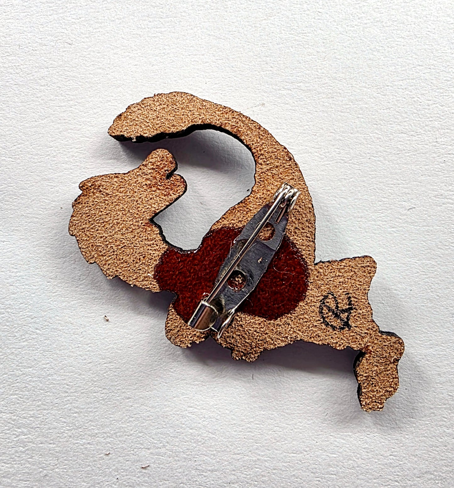 Velociraptor Feathered Dinosaur Leather Nature Art Animal Paleontology Pin