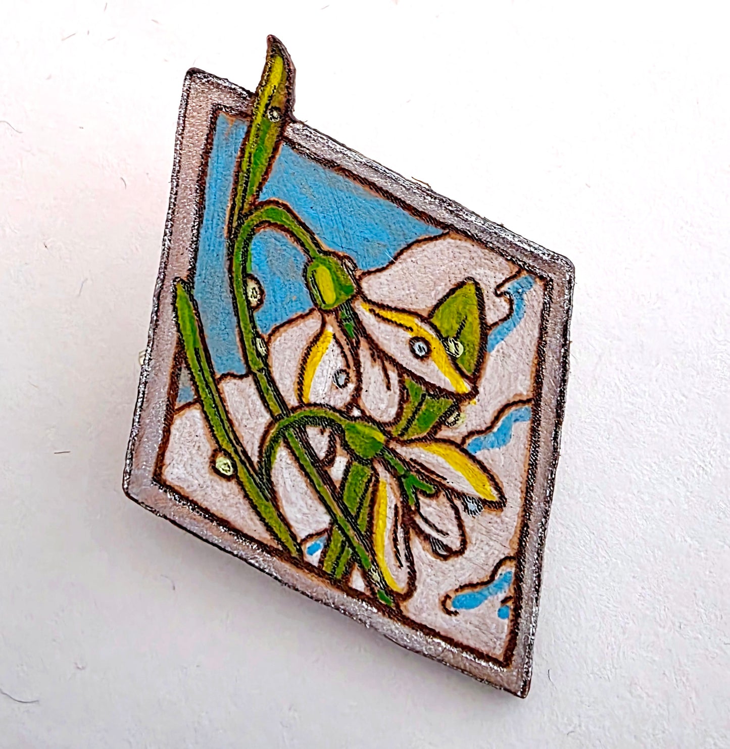 Snowdrops Leather Pin - January 2026 Limited Edition