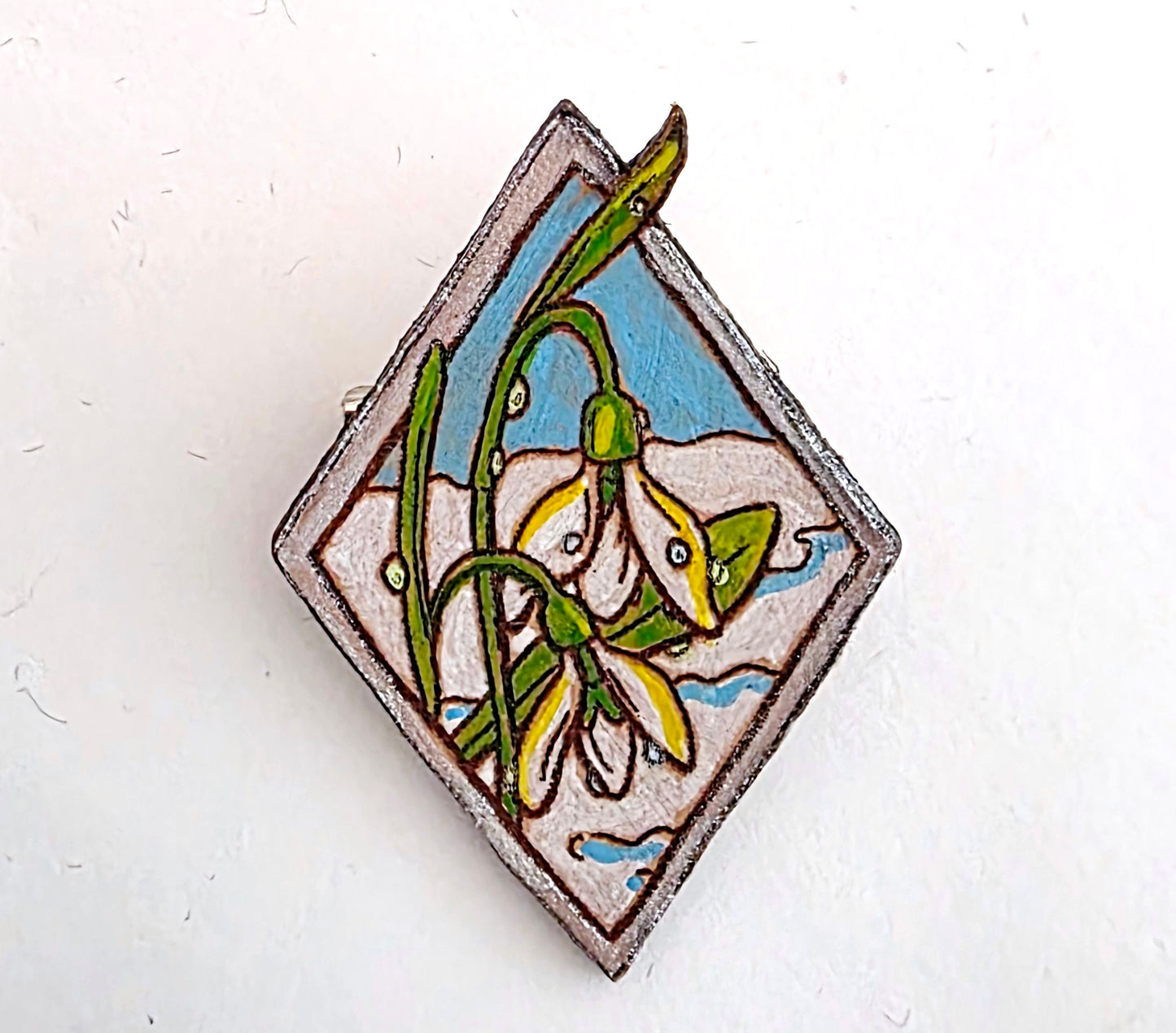 Snowdrops Leather Pin - January 2026 Limited Edition