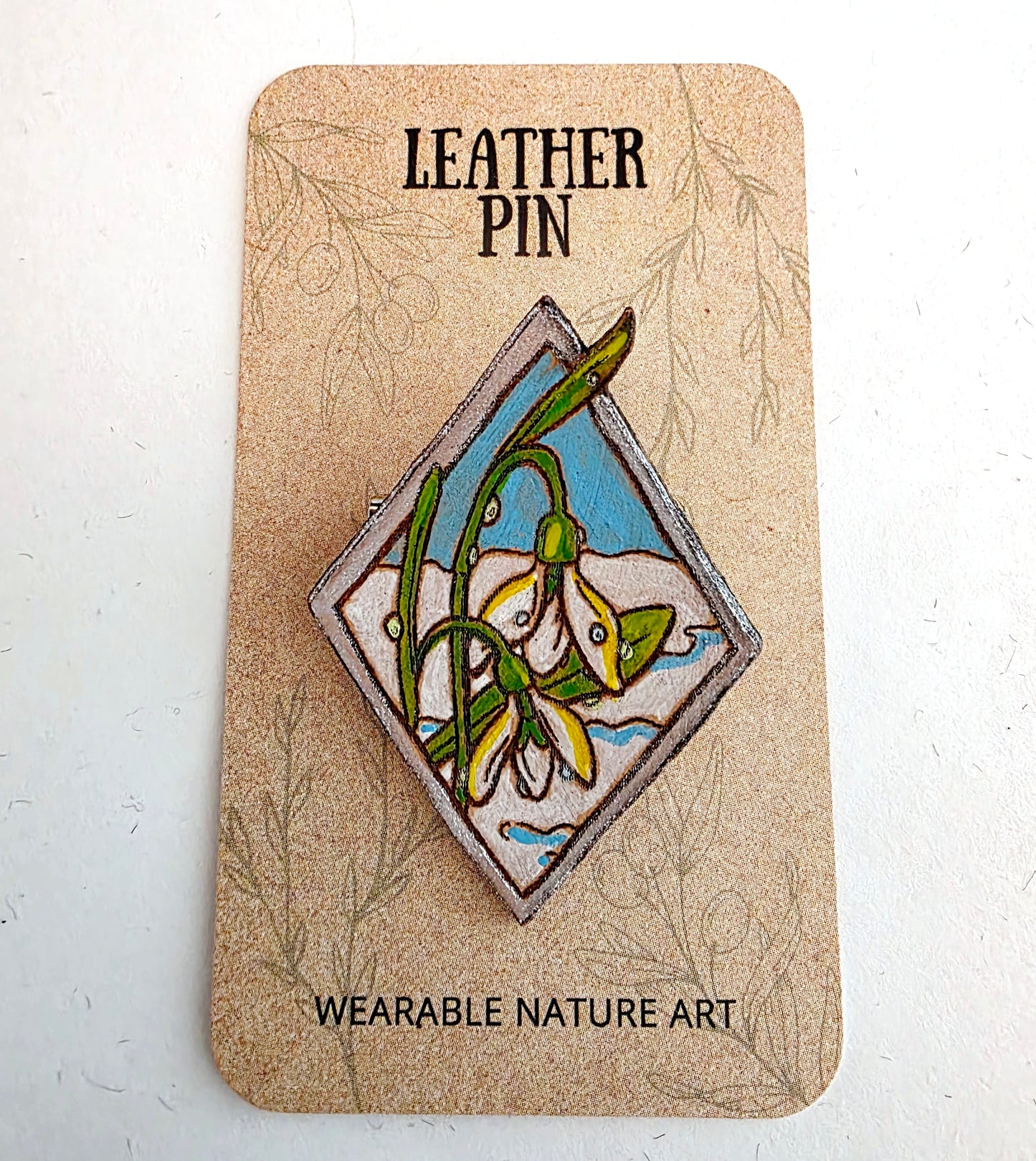 Snowdrops Leather Pin - January 2026 Limited Edition