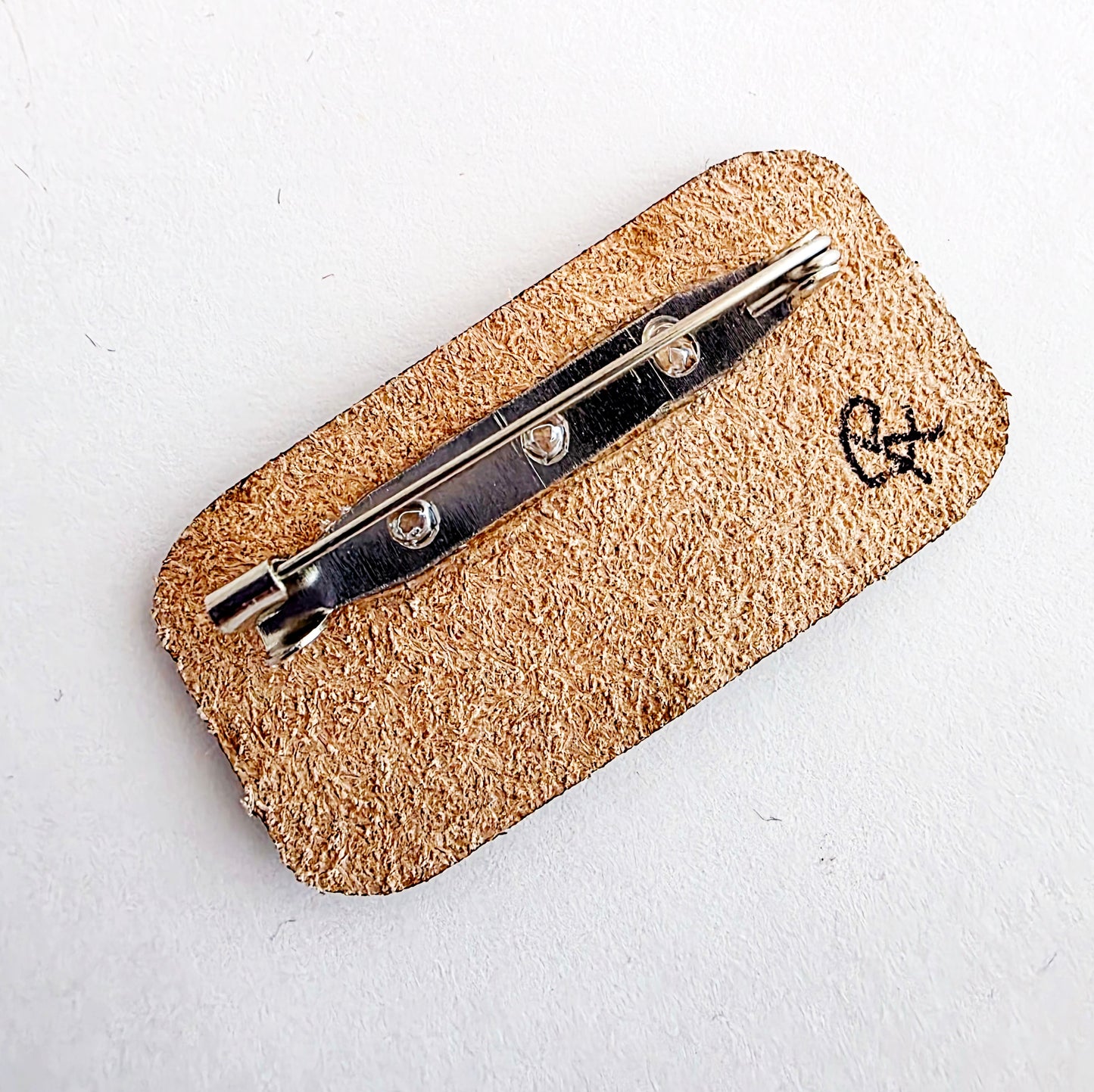 Check Out My Ass Leather Nature Art Funny Pin