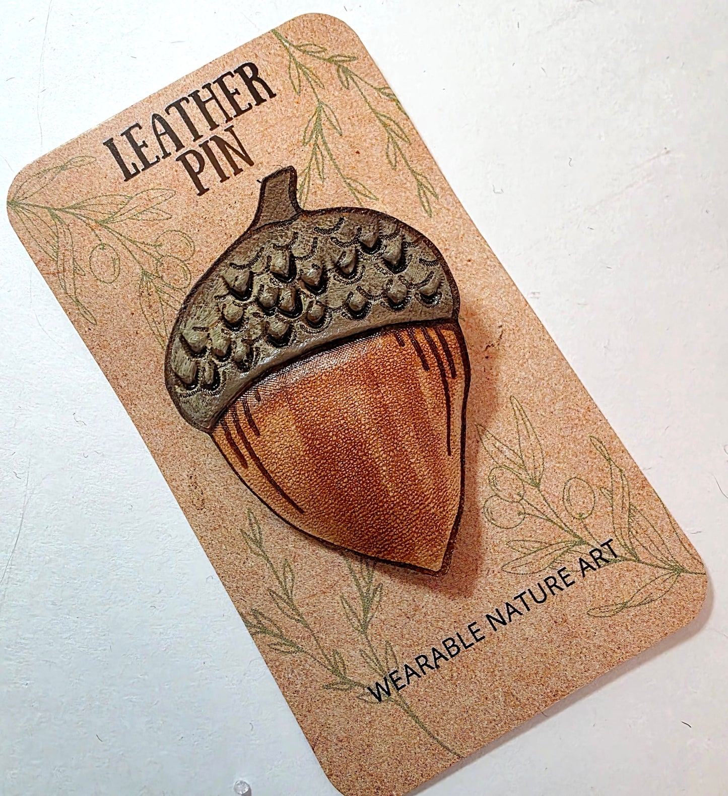 Acorn Leather Pin