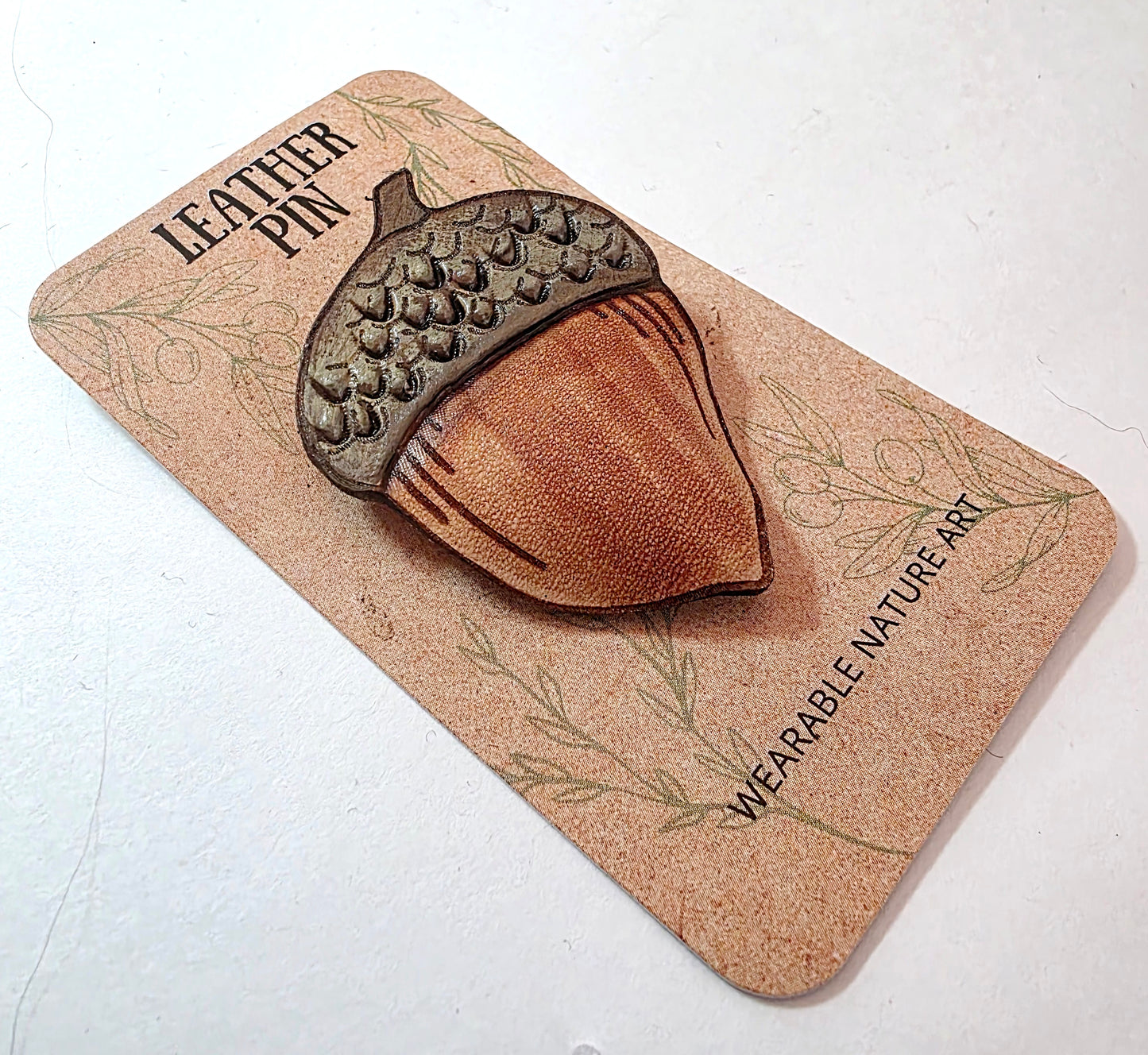 Acorn Leather Pin
