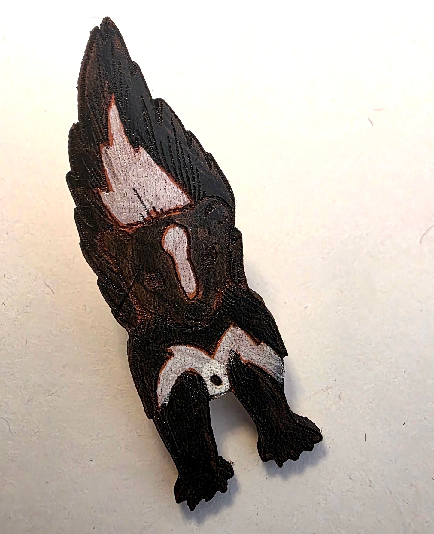 Baby Skunk Leather Nature Art Animal Pin