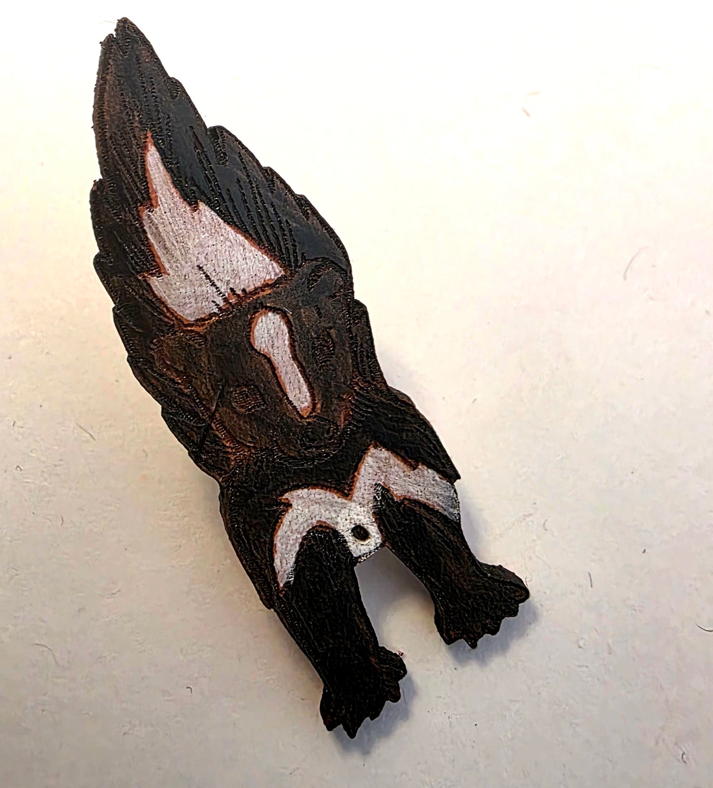 Baby Skunk Leather Nature Art Animal Pin