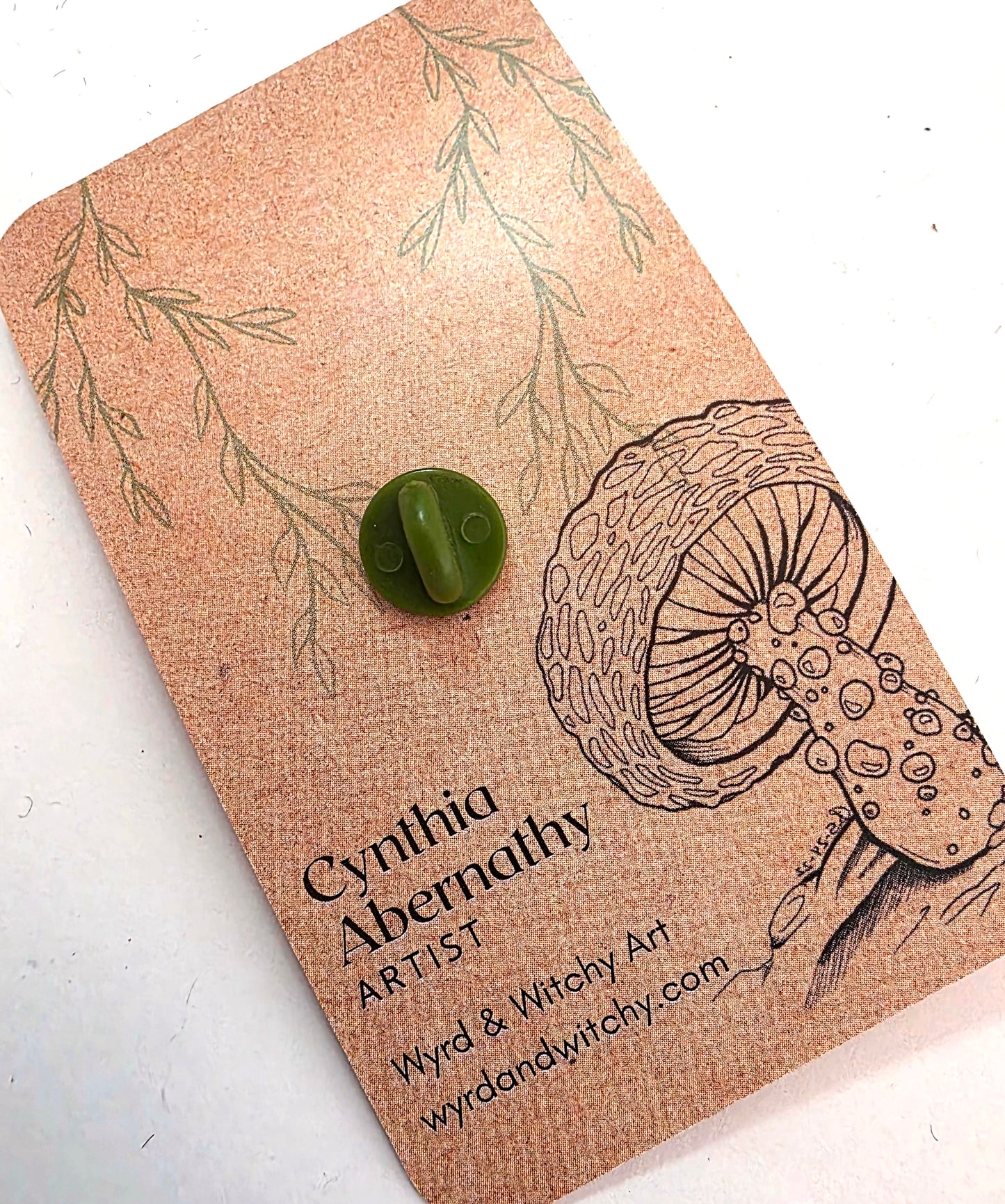 Praying Mantis Insect Leather Pin