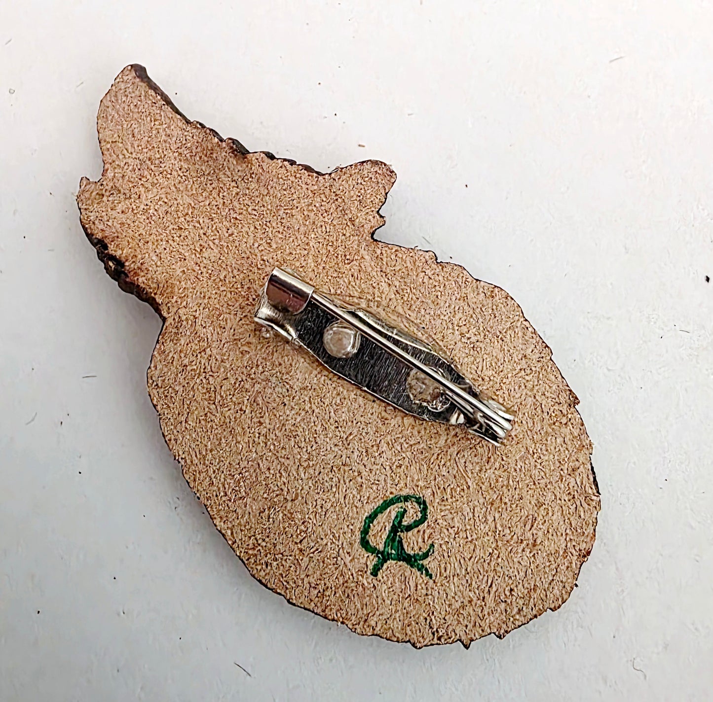 Red Panda Leather Nature Art Animal Pin