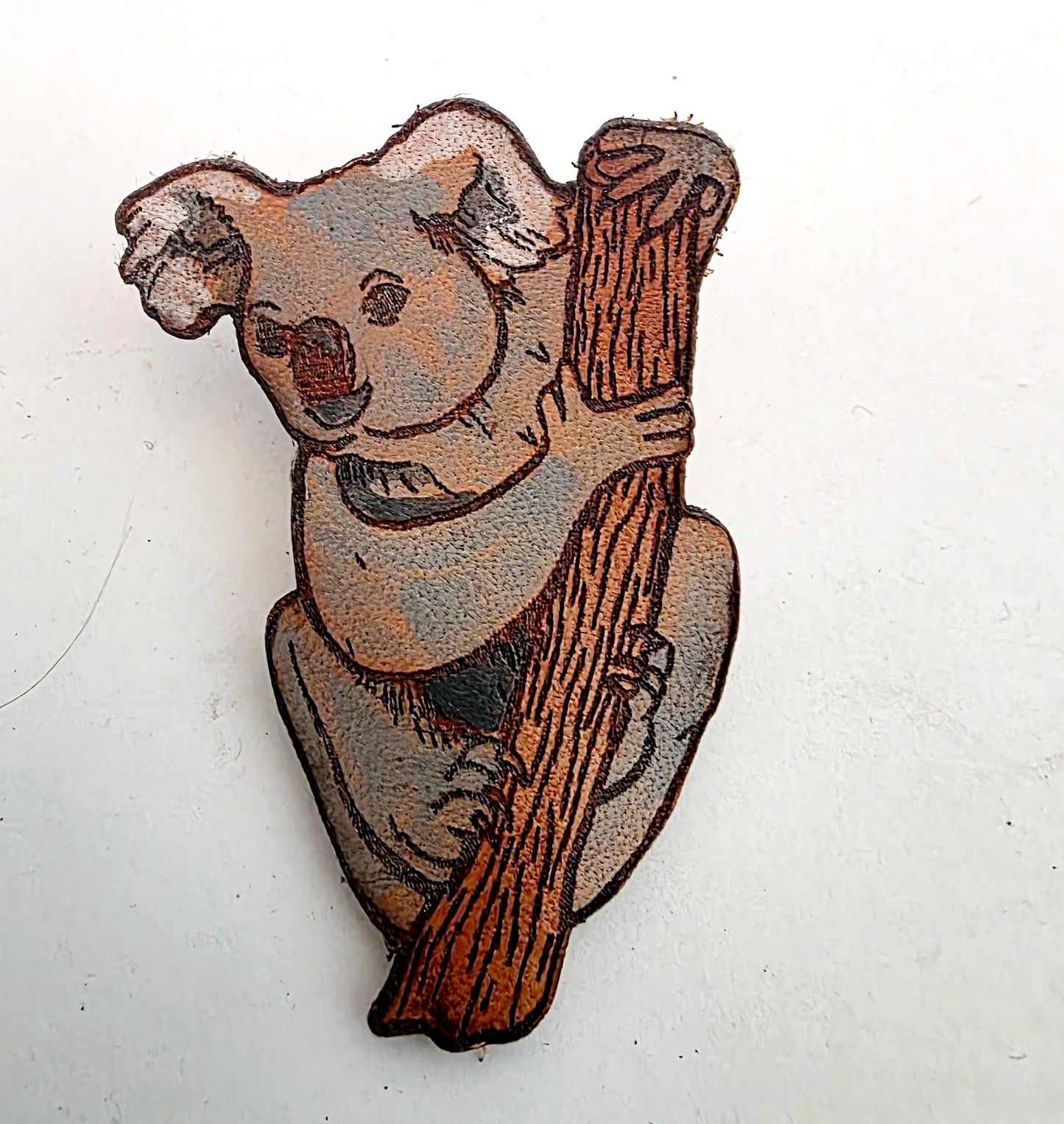 Koala Leather Nature Art Animal Pin