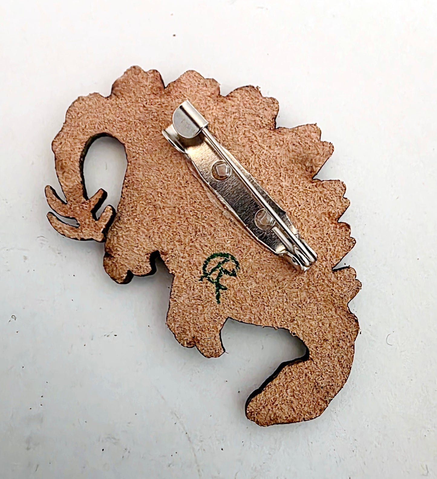 Stegosaurus Dinosaur Leather Nature Art Animal Paleontology Pin