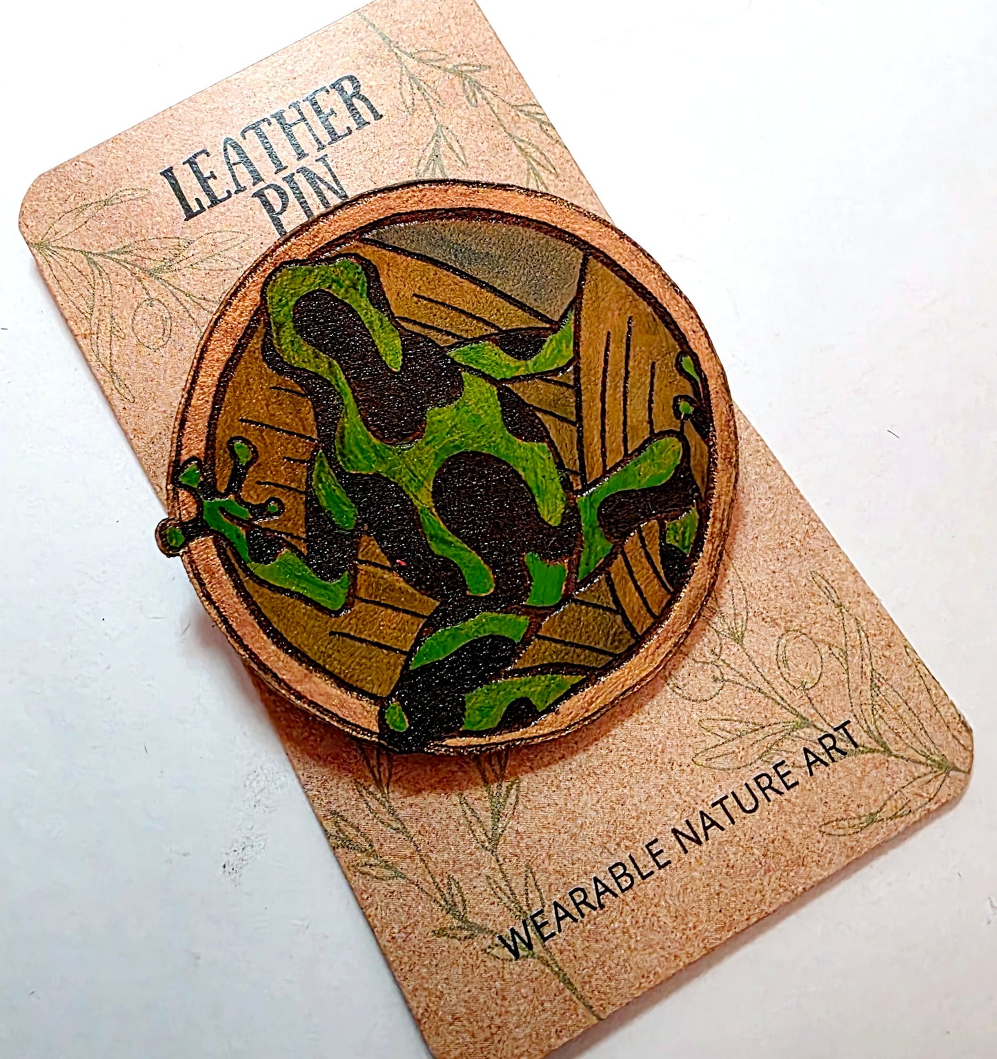 Poison Dart Frog Leather Pin - March 2026 Limited Edition