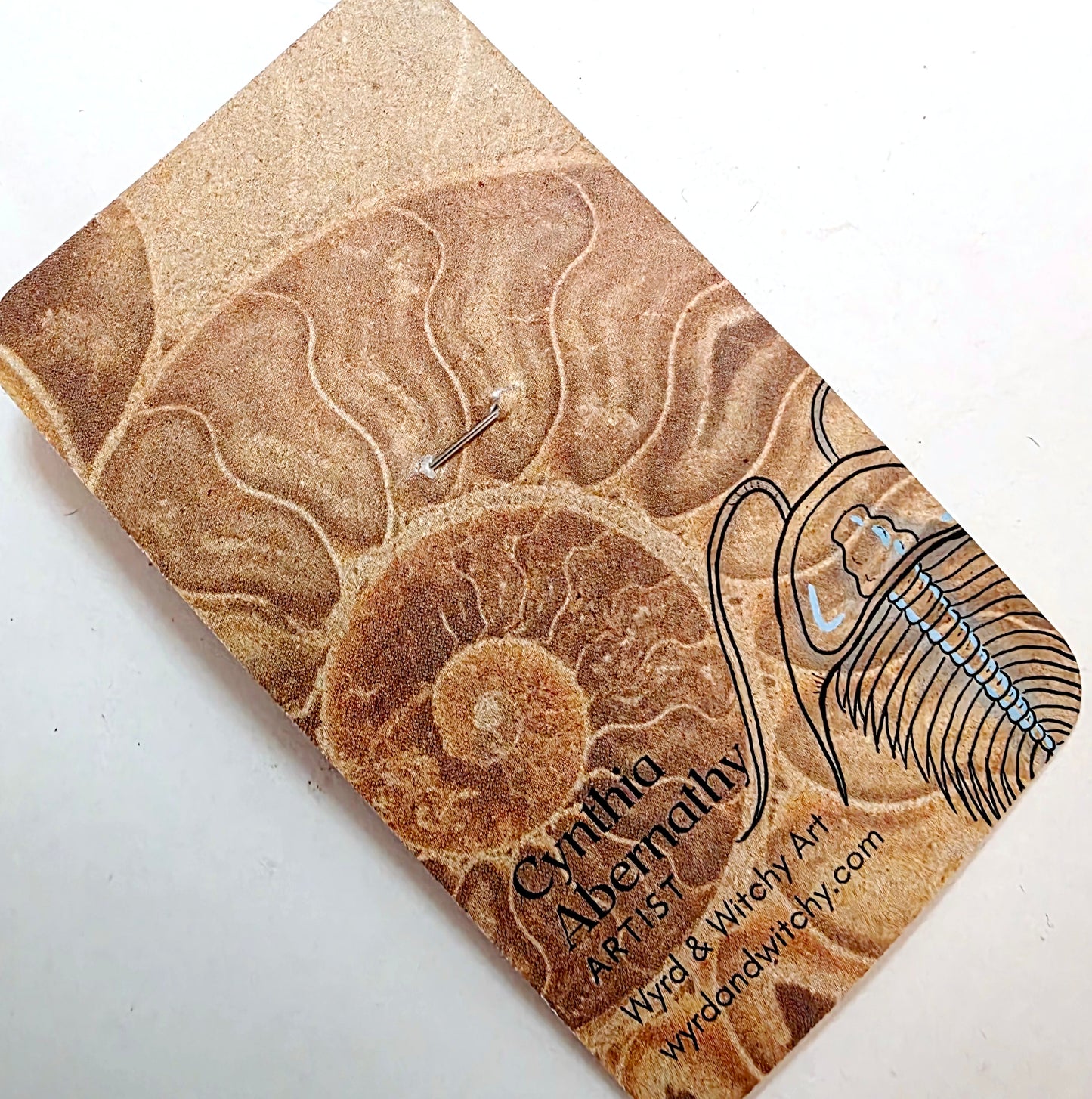 Horseshoe Crab Leather Nature Art Animal Pin