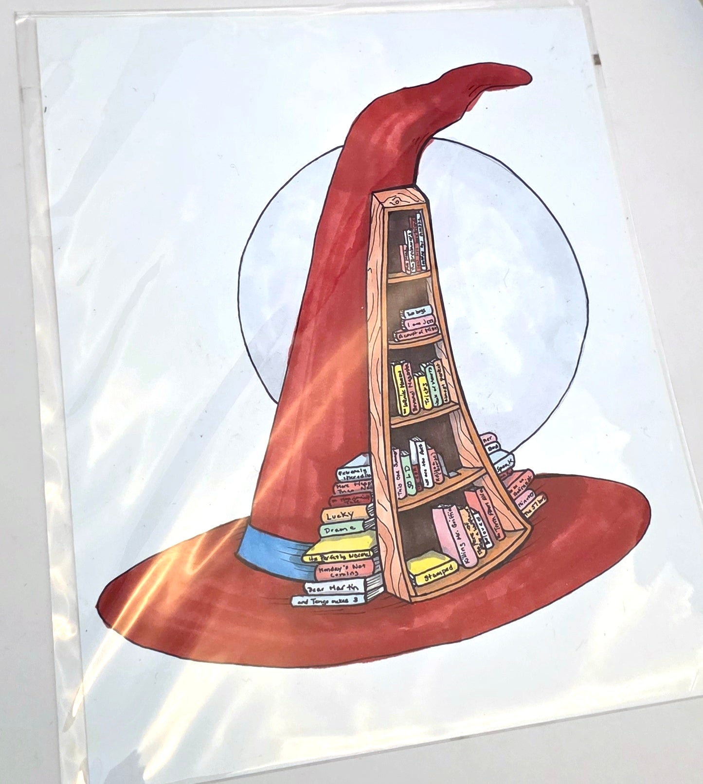 Library Worker's Day Witch Hat Art Reproduction