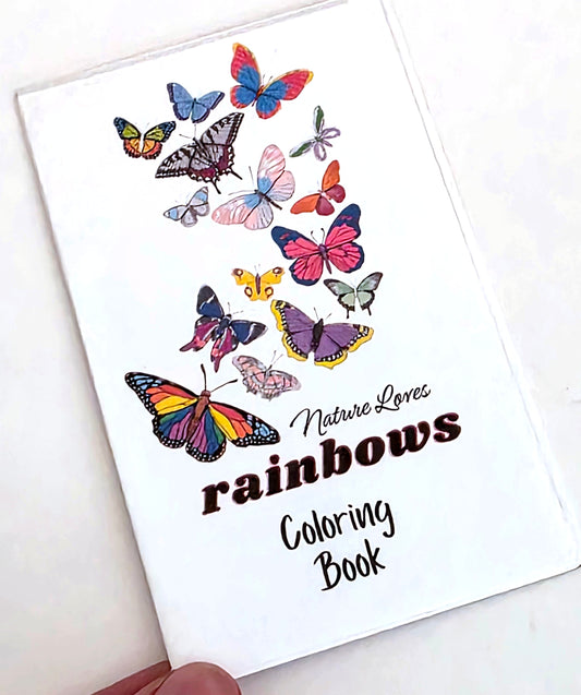 Nature Loves Rainbows Mini Coloring Book Zine