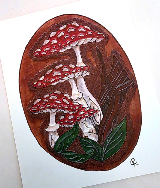 Mushroom Quartet Art Print Reproduction