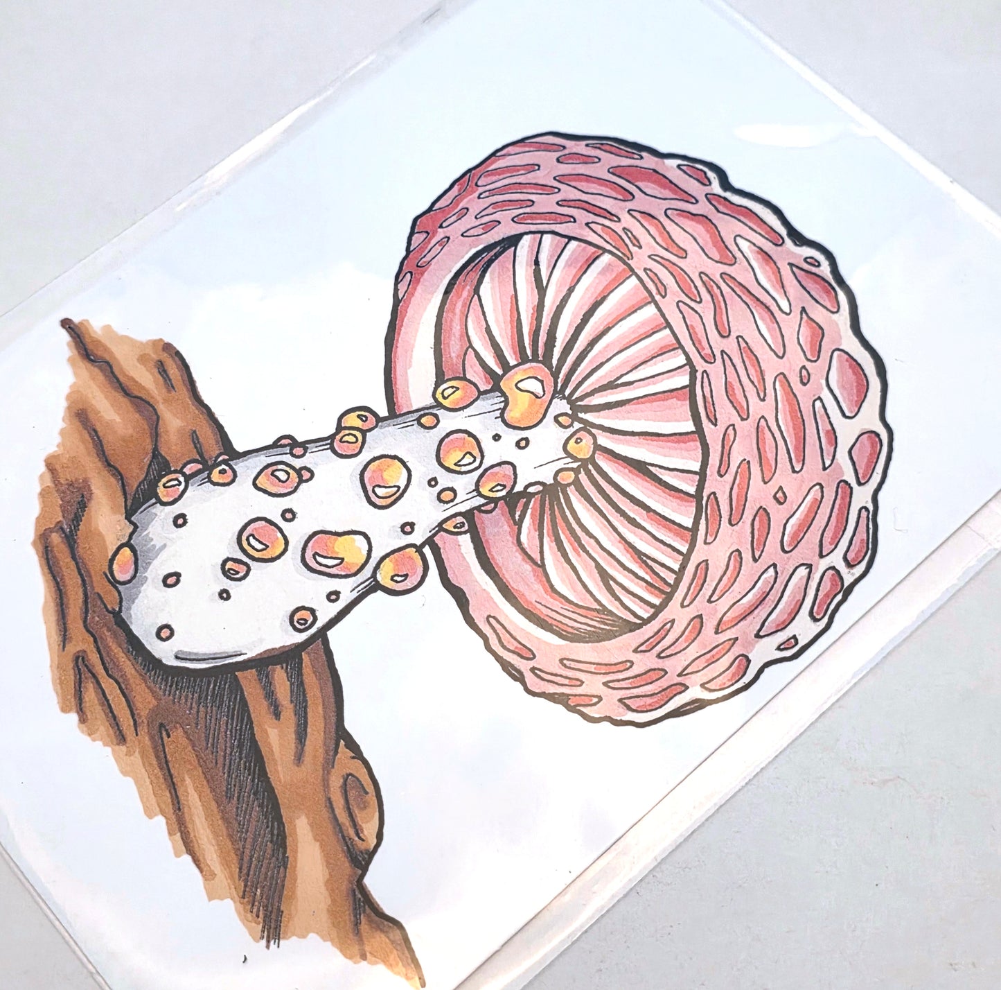 Wrinkled Peach Mushroom Art Print