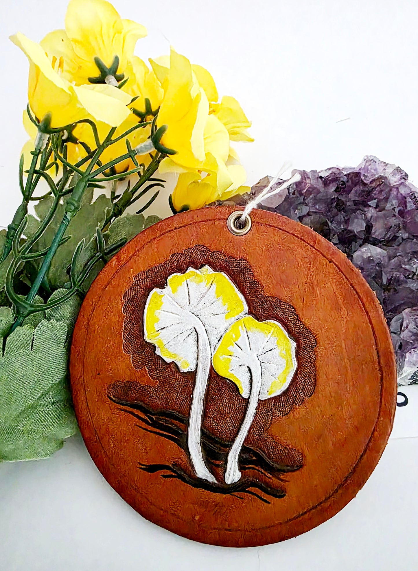 Mushroom Leather Art Rounds