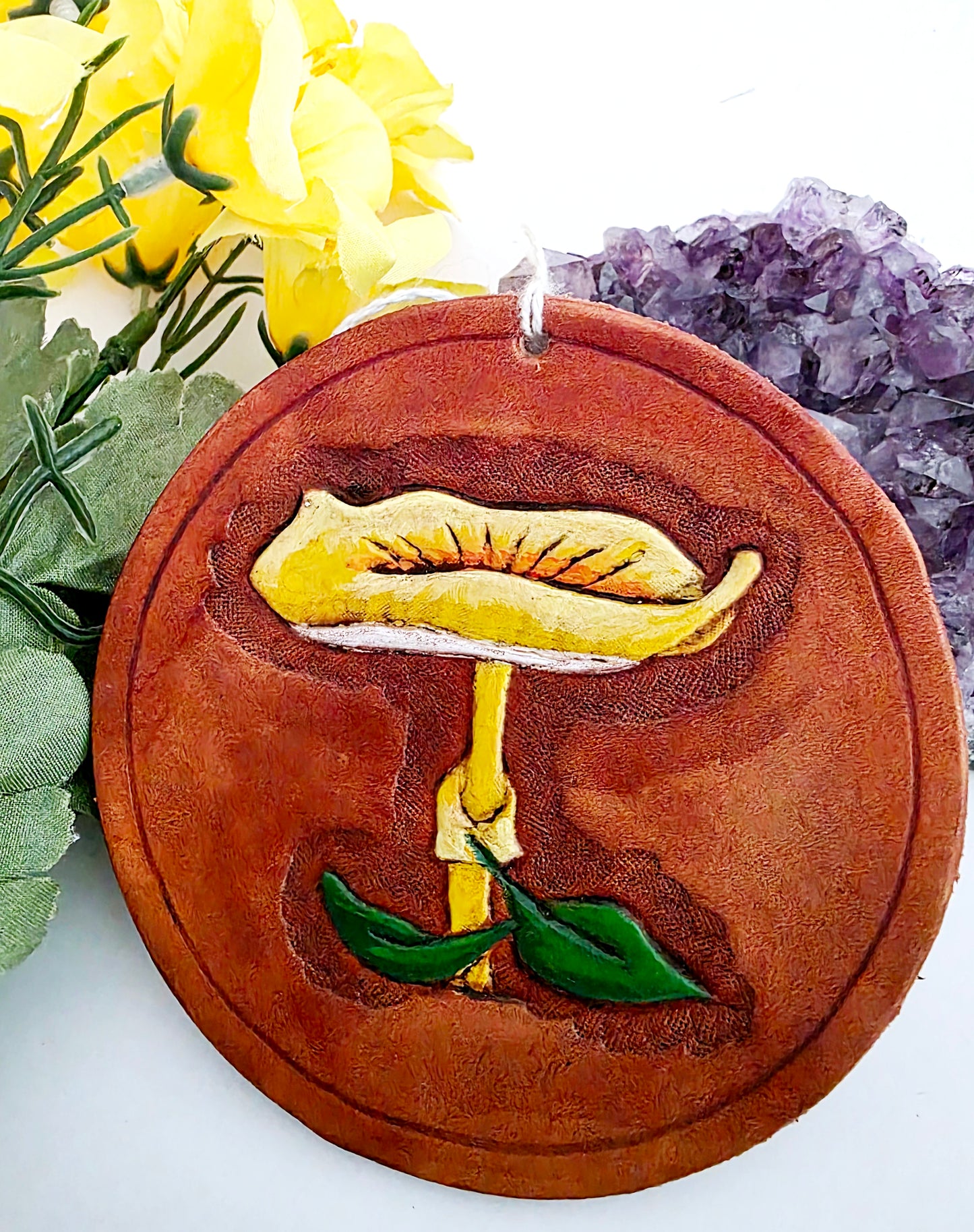 Mushroom Leather Art Rounds