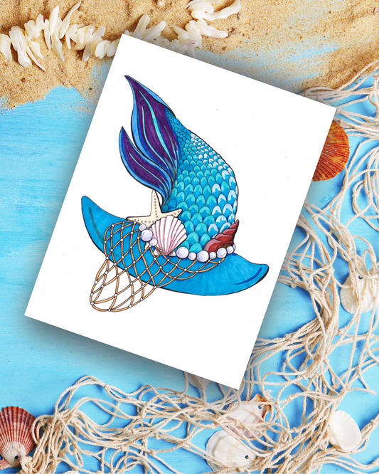 National Mermaid Day Witch Hat Art Print