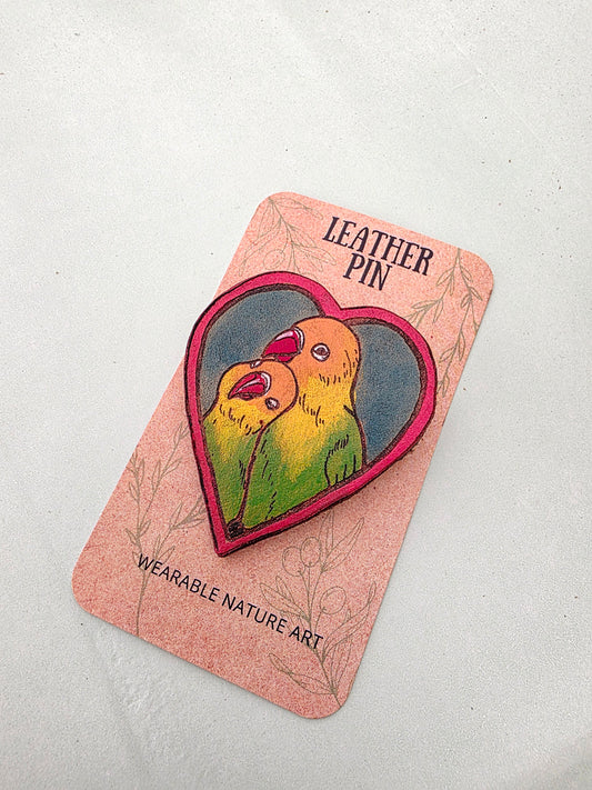 Lovebirds Leather Pin - February 2026 Limited Edition
