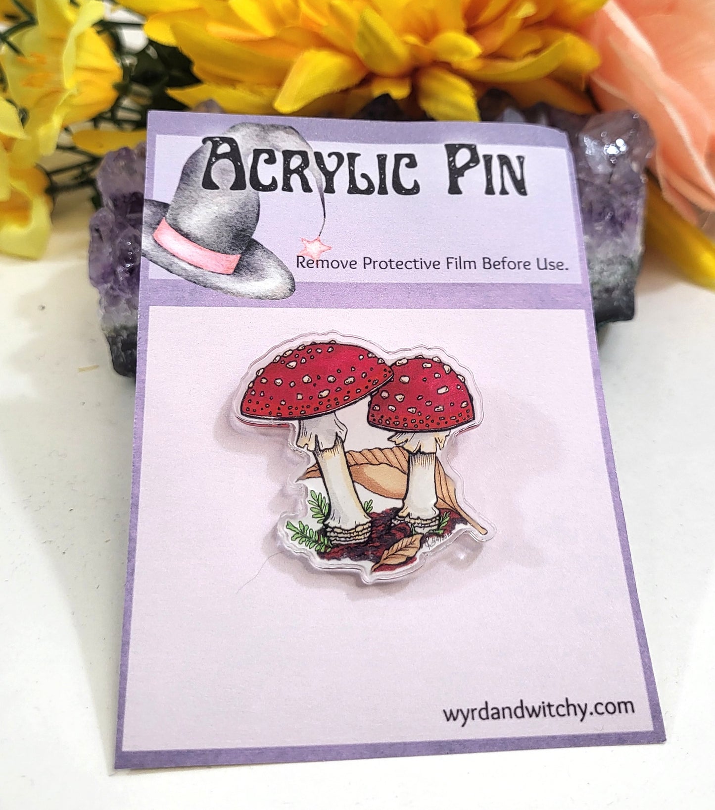 Fly Amanita Acrylic Pin