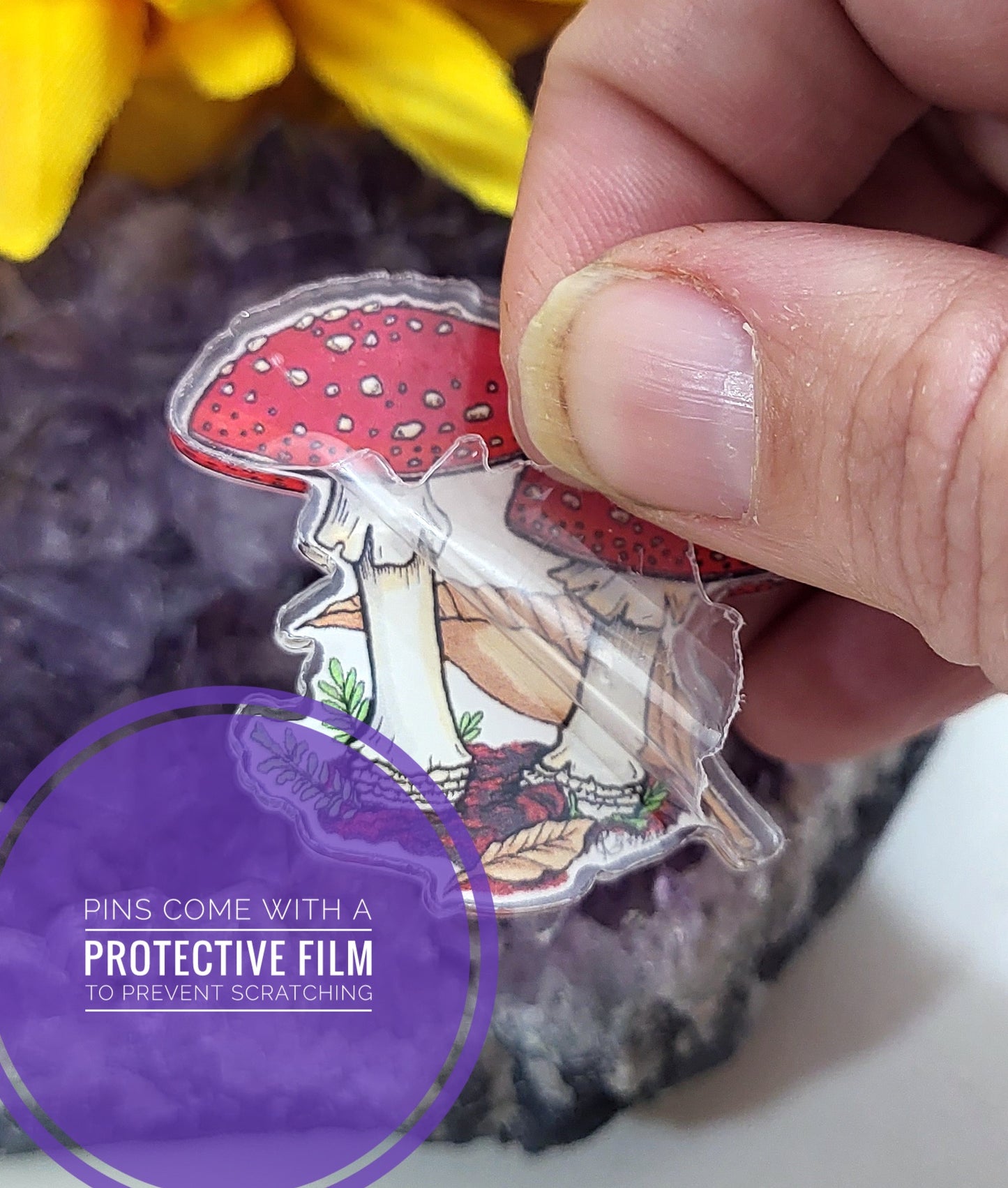 Fly Amanita Acrylic Pin