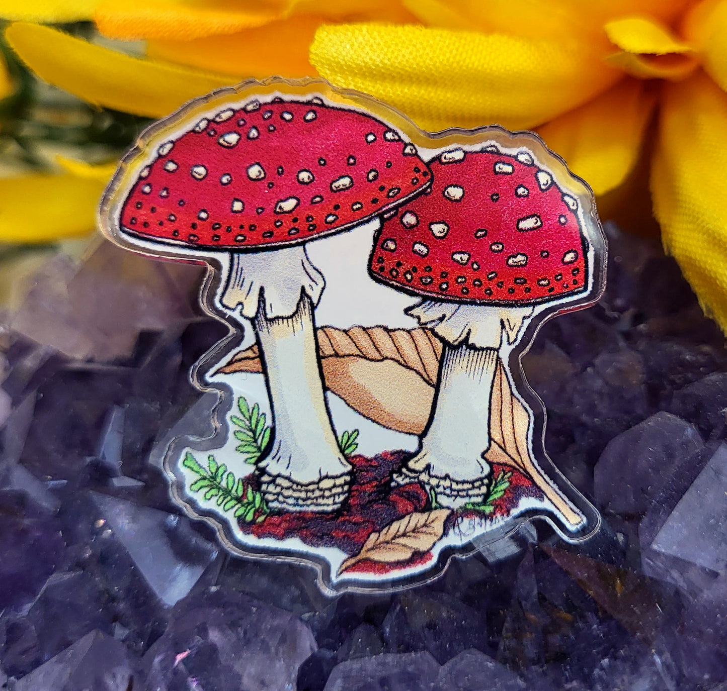 Fly Amanita Acrylic Pin